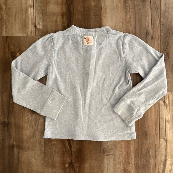 Ralph Lauren 100% Cotton Light Blue Long Sleeve Henley Tee w/ Floral Details - Picture 2 of 10